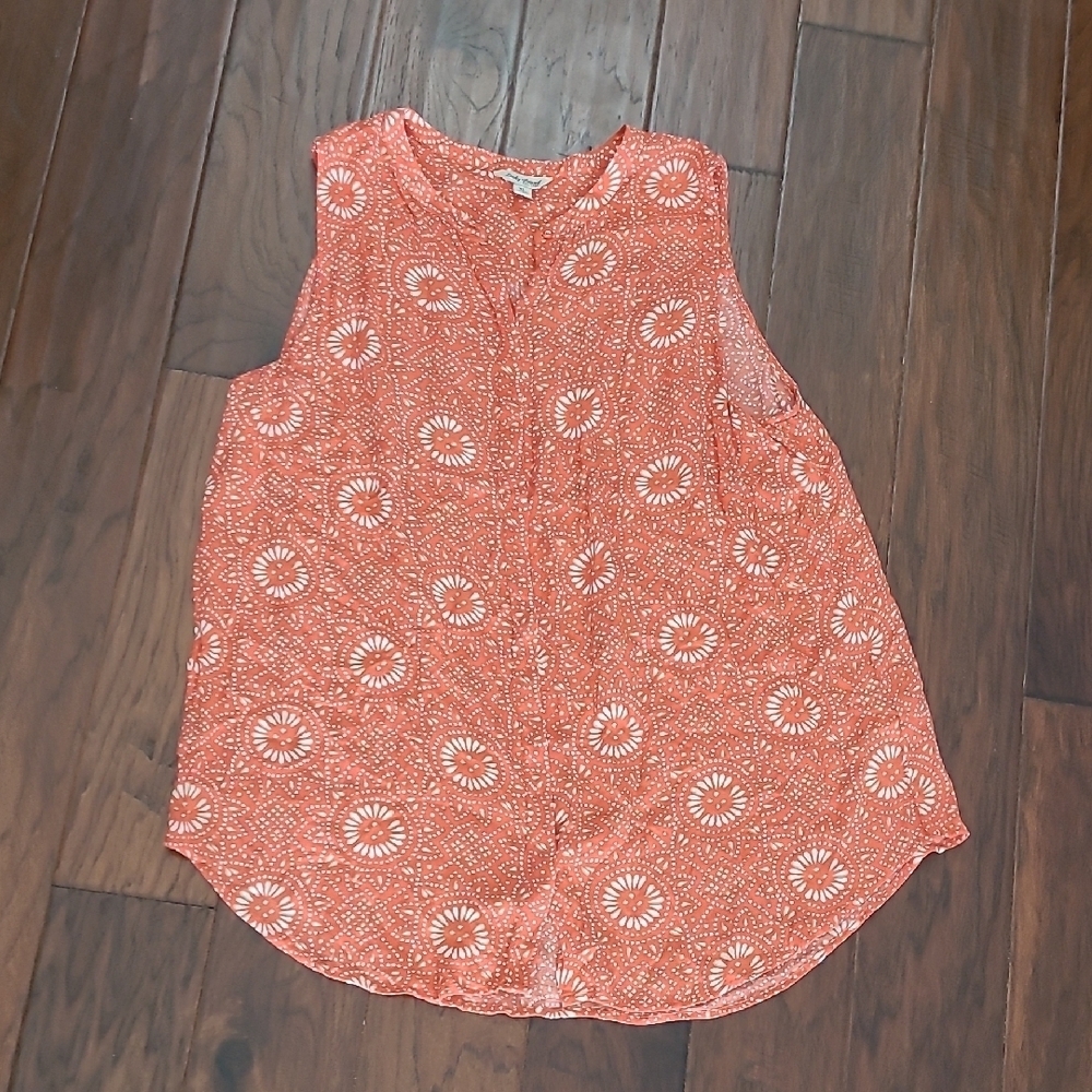 Lucky Brand Sleeveless Blouse with Abstract Polka-dot Print size XL - Picture 1 of 7